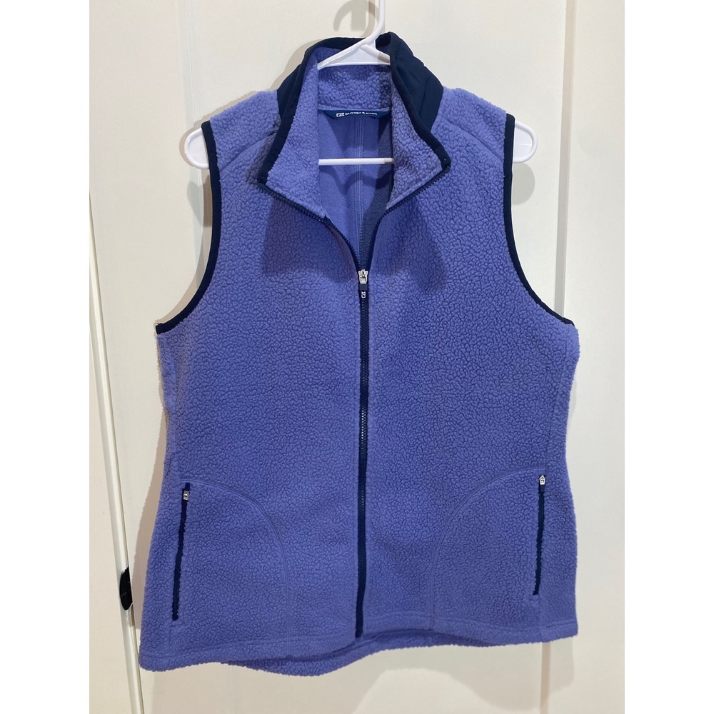 Cutter & Buck Womens Fleece Vest Periwinkle Blue Full Zip LCO00071. XL NWT